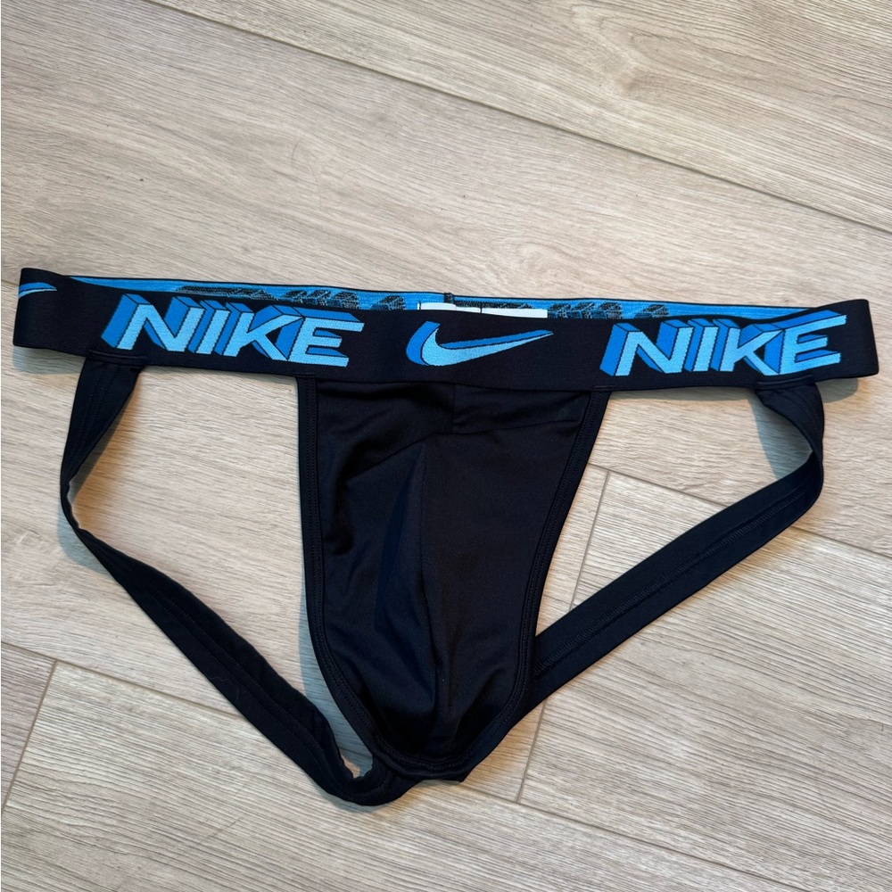 Nike Black and Blue Dri-FIT Jockstrap
